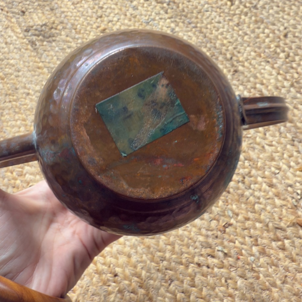 Vintage Hammered Copper Watering Can Small Gooseneck Spout Rustic Patina Decor - Picture 4 of 4